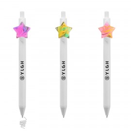 Custom Engraved Latte Art Star Click Activated Pen