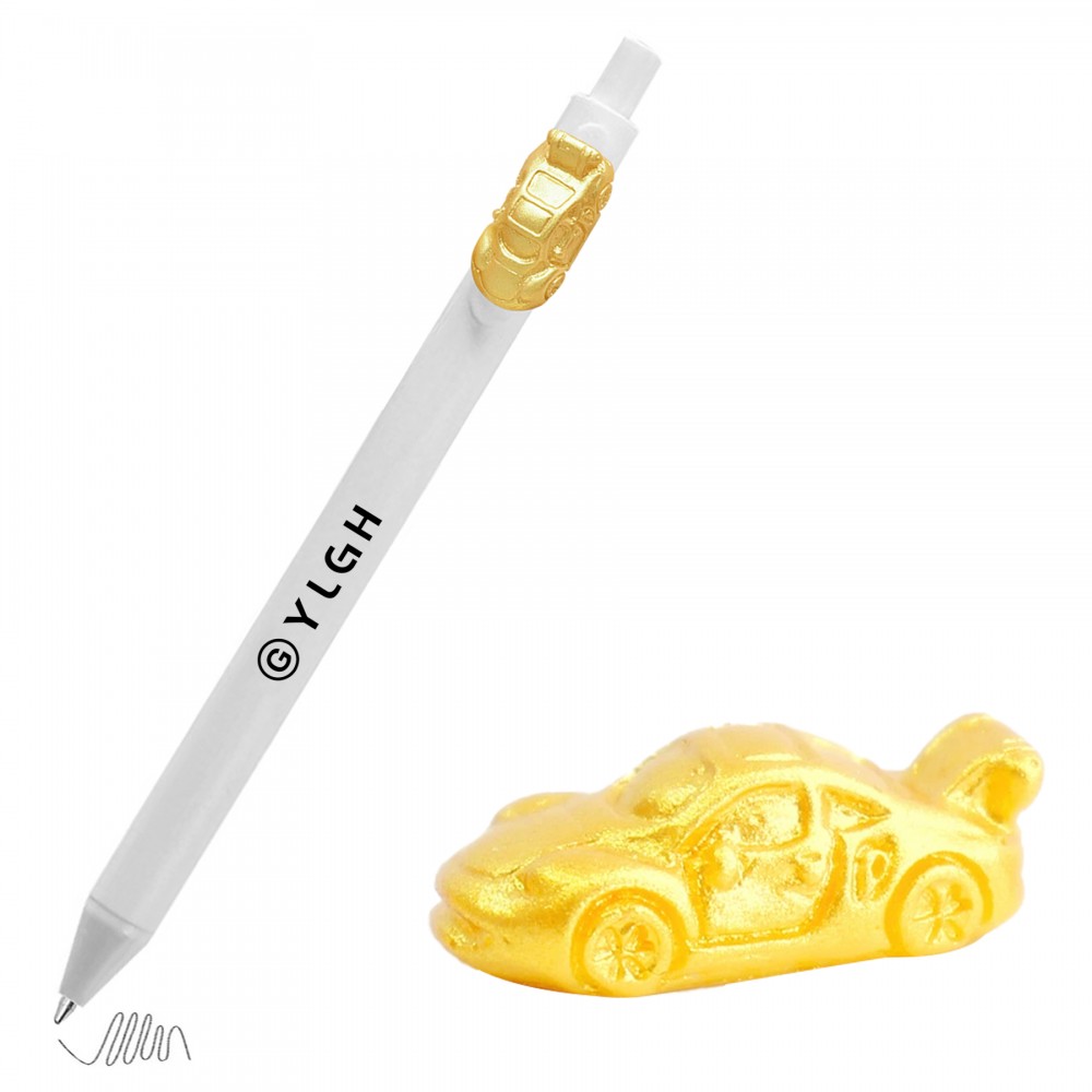 Custom Imprinted Click Activated Pen with Golden Car