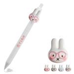 Click Activated Pen with Eyeglassed Rabbit Custom Engraved
