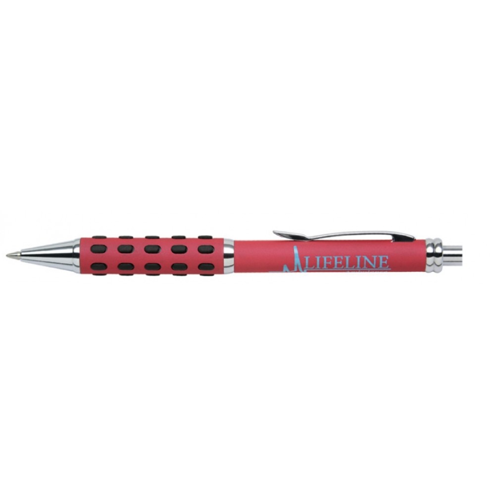 Custom Engraved Inca-85 Ballpoint Click Action Pen w/Rubber Dotted Gripper Custom Engraved Inca-85 Ballpoint Click Action Pen w/Rubber Dotted Gripper