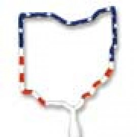 Custom Engraved Ohio American Flag Multi-Color Inkbend Standard, Bent Pen