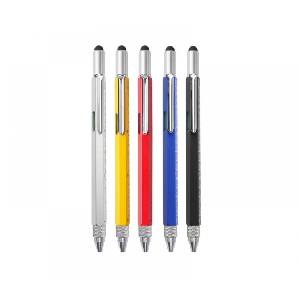 6-in-1 Metal Multifunction Tool Pen Logo Branded