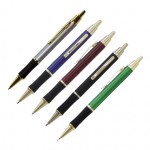 Logo Branded Aztec II Ball Point Pen with Gold Trim (Laser Engraved)