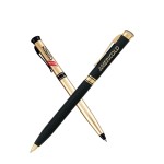 Custom Imprinted Luxury Round Trim Twist Action Metal Ballpoint Pen