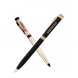 Custom Imprinted Luxury Round Trim Twist Action Metal Ballpoint Pen