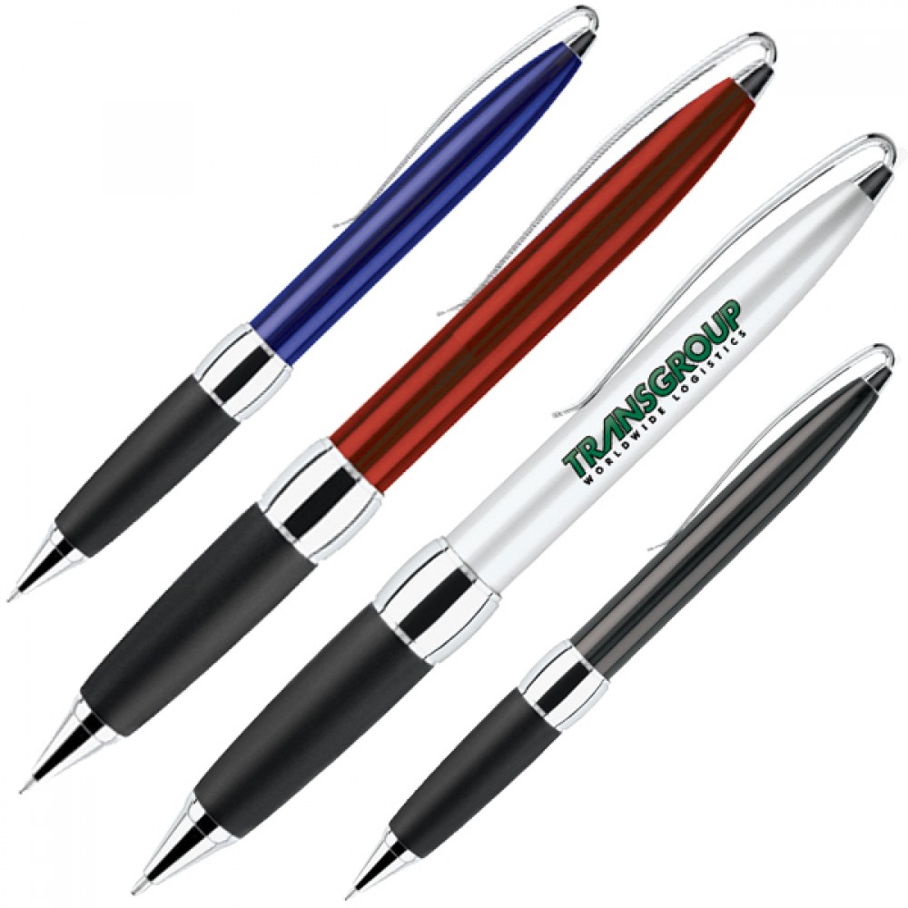 Metallic Twist Action Ballpoint Pen w/ Ultra Soft Rubber Grip Custom Engraved