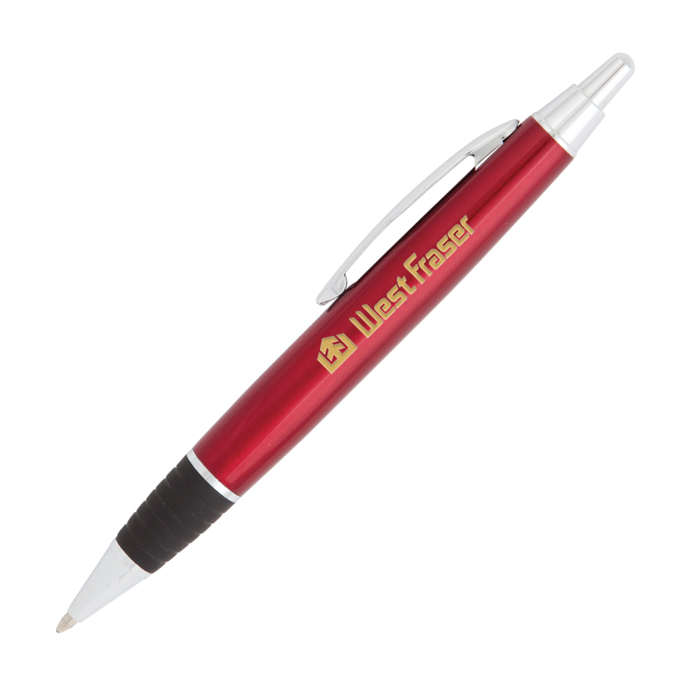 Nora Metal Ballpoint Pen - Black/Red Custom Engraved