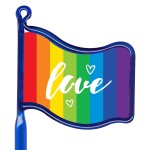 Custom Imprinted Inkbend Standard Billboard Pen w/ Rainbow Love Flag Stock Insert