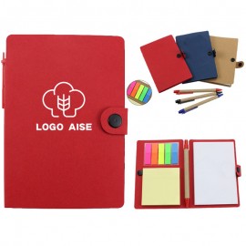 Eco-friendly Notebook W/ Pen & Button Custom Engraved