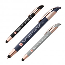 Veneto Softy Rose Gold Metal Pen with Stylus (Full Color Imprint) Custom Engraved