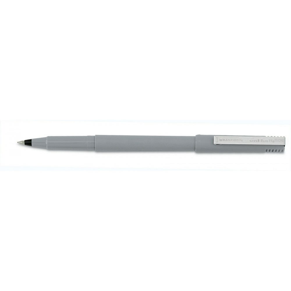 Uniball Micro Point Gray/Blue Ink Roller Ball Pen Custom Imprinted
