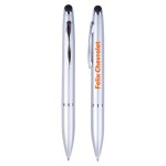 Textured Ballpoint Pen With Stylus Logo Branded