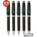 Union Printed, Promotional "Ebon" Grid All Metal Twister Pen Custom Imprinted