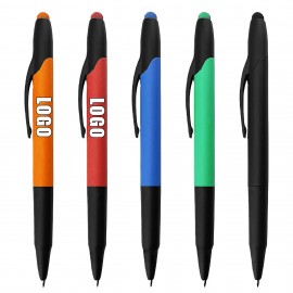 PP Plastic Ballpoint Pen with Stylus Tip Custom Engraved