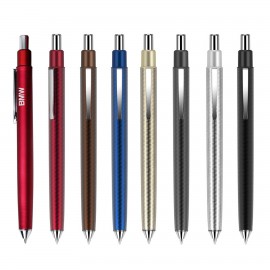 Screw Tread Texture Click Metal Pen Custom Imprinted  Screw Tread Texture Click Metal Pen Custom Imprinted