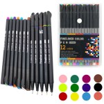 12 Color Fine Line Drawing Pen Set Custom Imprinted