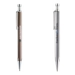 Polished Metal Click Action Ballpoint Pen with Triangular Barrel Logo Branded