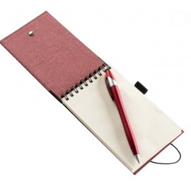 Logo Branded Jot & Go 3.75 x 5.75 Cardboard Spiral Journal with Pen - Colors  Logo Branded Jot & Go 3.75 x 5.75 Cardboard Spiral Journal with Pen - Colors