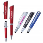 Logo Branded Chapstick Brass Cap Off Stylus Ballpoint Pen