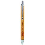 Custom Imprinted Bamboo Pen w/Silver Trim
