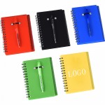 Custom Engraved Custom Eco Spiral Notebook Jotter With Click Action Plastic Ballpoint Pen Set 4 1/4"x5 2/5"