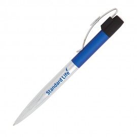 Olly Metal Ballpoint Pen - Blue Logo Branded