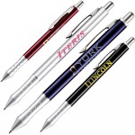 Brass Ballpoint Click Action Pen w/ Dimpled Grip & Silver Trim Custom Imprinted
