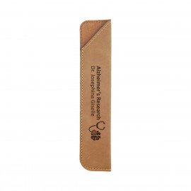Light Brown Leatherette Pen Sleeve Custom Imprinted