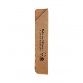 Custom Engraved Light Brown Leatherette Pen Sleeve