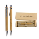 Custom Engraved Bamboo Ballpoint Pen W/ Deluxe Recyclable Paper Box