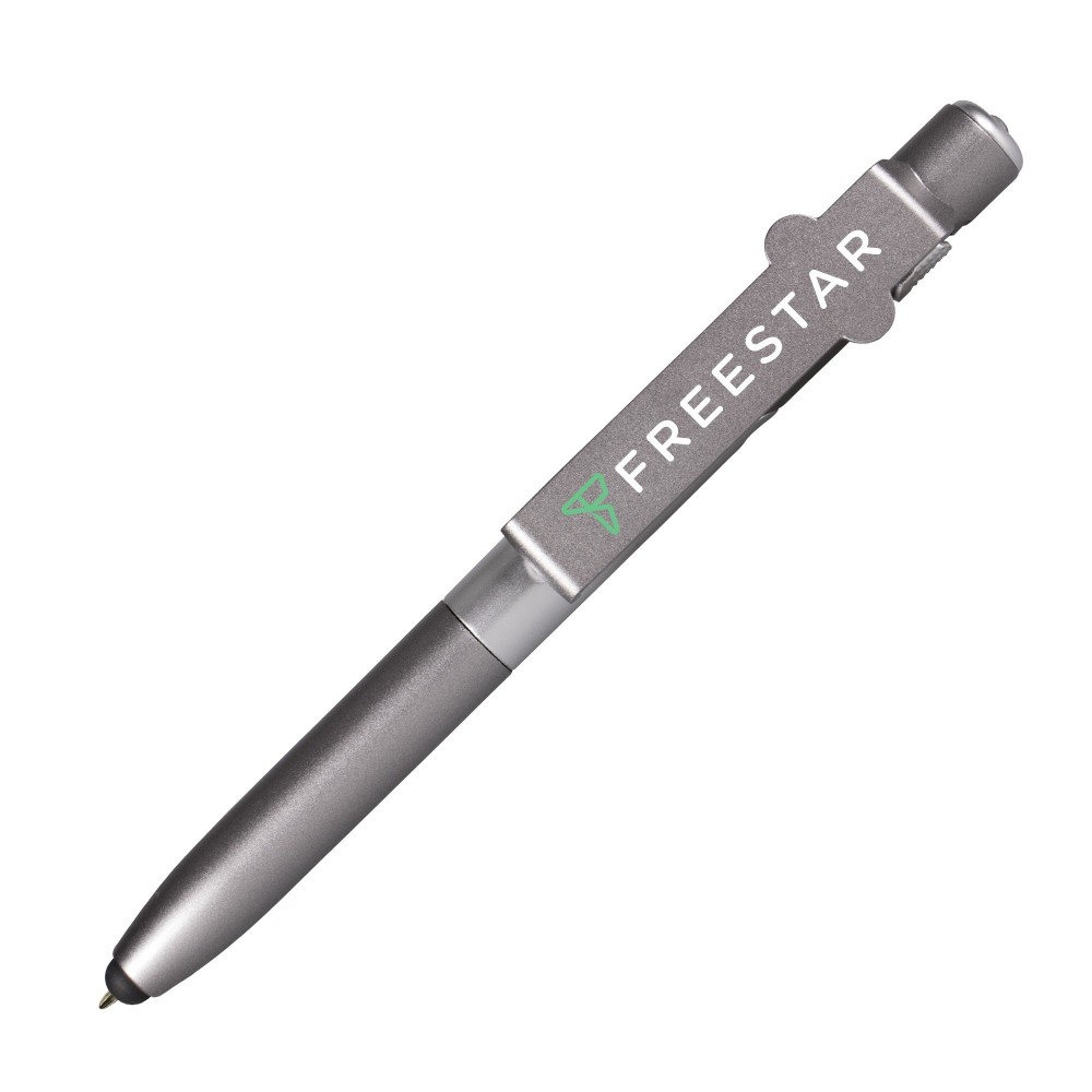 Silver Digi-Printed Light Up LED All-in-One Pen Custom Imprinted