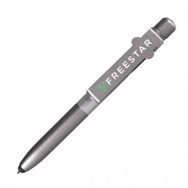 Silver Digi-Printed Light Up LED All-in-One Pen Logo Branded