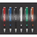 Custom Engraved Lumos X Series light pen with stylus - Orange pen with light up logo