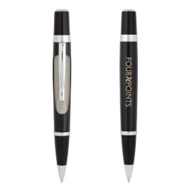 Logo Branded Korint Metal Ballpoint Pen - Black  Logo Branded Korint Metal Ballpoint Pen - Black