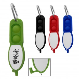 Logo Branded Push Pop Pen With Carabiner