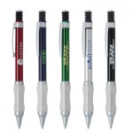 Metal Click Action Ballpoint Pen w/ Frosted Finger Grip Logo Branded