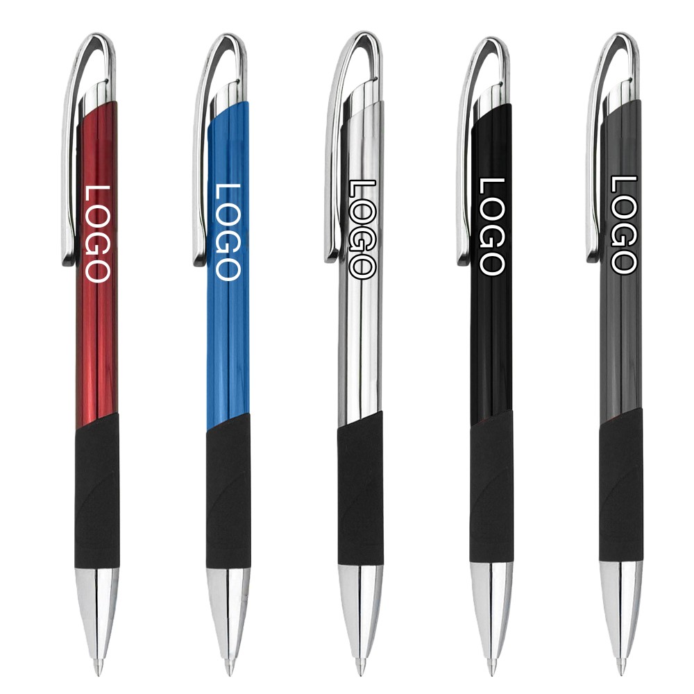 Aluminum Ballpoint Pen with Silicone Grip Custom Engraved