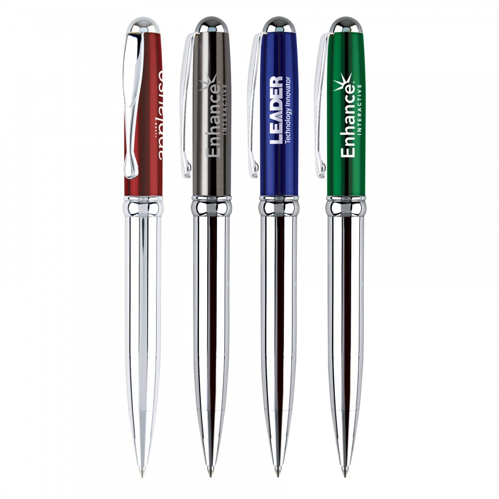 Metal Pen, Ballpoint pen, Twist action, Blue ink refill optional Custom Imprinted Metal Pen, Ballpoint pen, Twist action, Blue ink refill optional Custom Imprinted