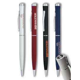 Logo Branded Twist Action Ballpoint Pen With Chrome Clip And Tr