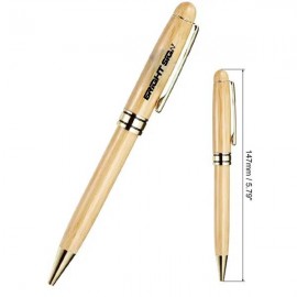 Bamboo Eco Pen with Metal Refill Logo Branded