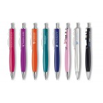 Metal Collection Click Action Lacquer Coated Brass Pen w/ Wavy Chrome Clip Custom Engraved