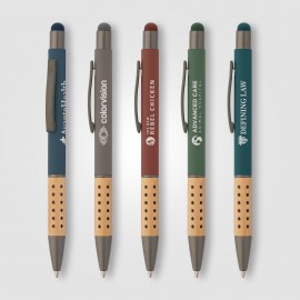 Custom Engraved Bowie Bamboo Grip Stylus Pen - Laser