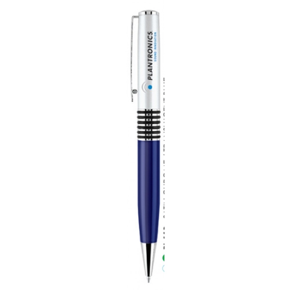 Custom Imprinted Ridgement Ballpoint Pen w/Satin Chrome Barrel Top Custom Imprinted Ridgement Ballpoint Pen w/Satin Chrome Barrel Top