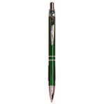 Custom Engraved Green Pen w/Silver Trim & Rubber Grip