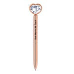 Custom Imprinted Heart Diamond crystal twist action metal ballpoint pen