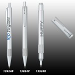 Satin Chrome Ball Point Pen Logo Branded