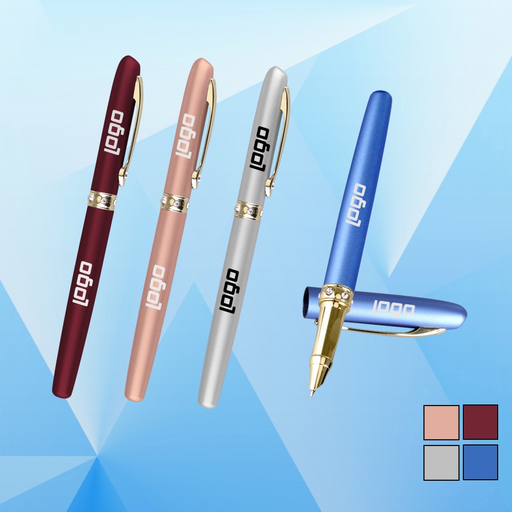 Custom Imprinted Crystal Barrel Fountain Pen Custom Imprinted Crystal Barrel Fountain Pen