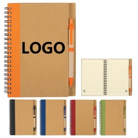 Recyclable Lined Spiral Notebook Pack w/Click Action Ballpoint Pen (7"x5") Logo Branded  Recyclable Lined Spiral Notebook Pack w/Click Action Ballpoint Pen (7"x5") Logo Branded