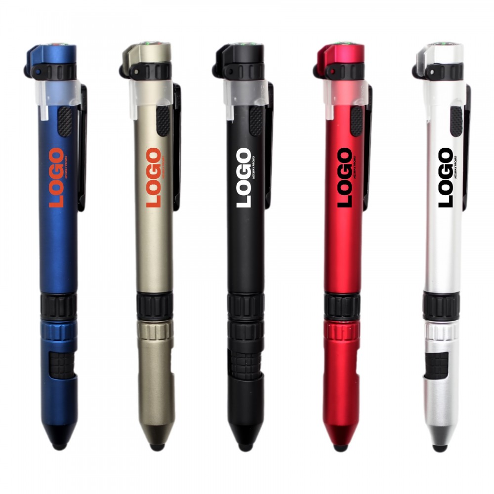 Custom Imprinted Multifunctional Ballpoint Pen with LED Light and Compass
