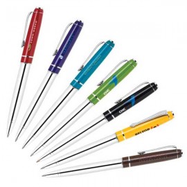 Twist Action Aluminum Ballpoint Pen w/ Cap in Enamel Finish Logo Branded